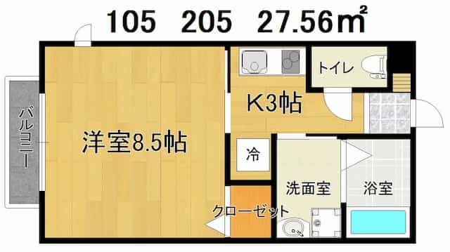 アンテノール(女性専用賃貸)の間取りサムネイル2枚目