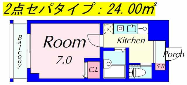 ピュアドミトリーシミズ(2点セパ)の間取りサムネイル2枚目