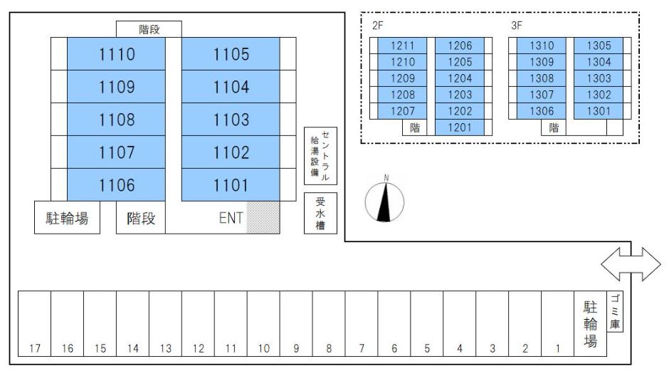スチューデント福井のフロア図