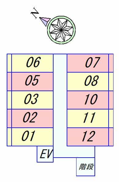 ハイツ玉川5のフロア図