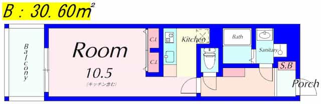 クレアドーレ南草津の間取りサムネイル3枚目