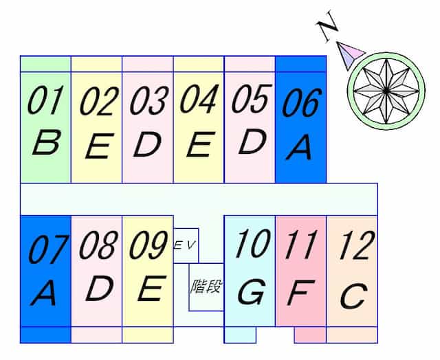 エンゼルプラザイースト1のフロア図